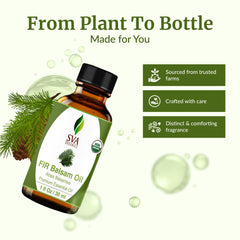 SVA Organics Fir Balsam oil used for scalp massage and hair care.