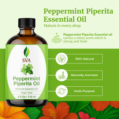 SVA Organics peppermint oil in diffuser delivering refreshing aroma