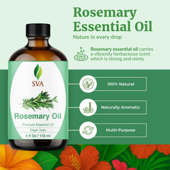 SVA Rosemary oil used for hair and scalp massage to refresh feel and shine.