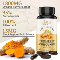 Svaiketa liposomal turmeric label closeup showing 2000mg potency and piperine for absorption