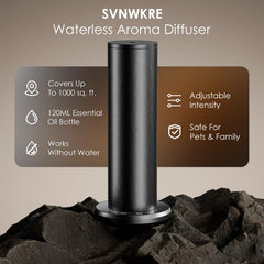 SVNWKRE waterless diffuser side view with quiet operation in modern spaces.