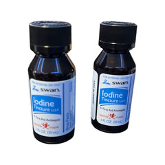 Swan iodine tincture 1oz bottle ready for quick first aid use.