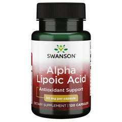 Swanson Alpha Lipoic Acid 50 mg front label highlights full spectrum