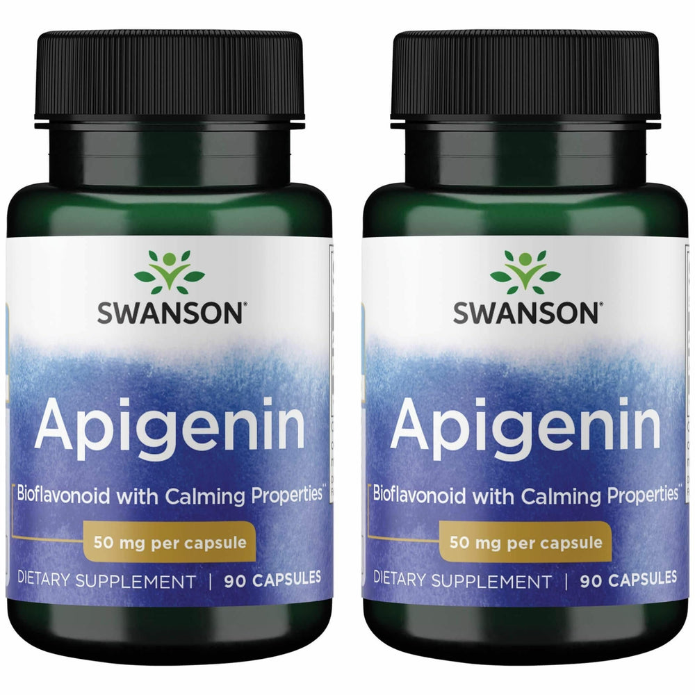 Swanson Apigenin capsules for sleep support and relaxation.