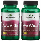 Swanson AvoVida bottle front with 60 capsules, indicating joint support