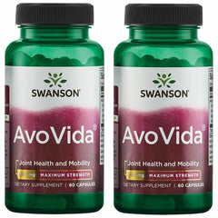 Swanson AvoVida bottle front with 60 capsules, indicating joint support