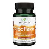 Swanson B2 supplement bottle with capsules for daily energy support.