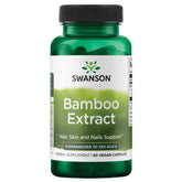 Swanson Bamboo Extract capsule highlighting silica support for hair skin and nails