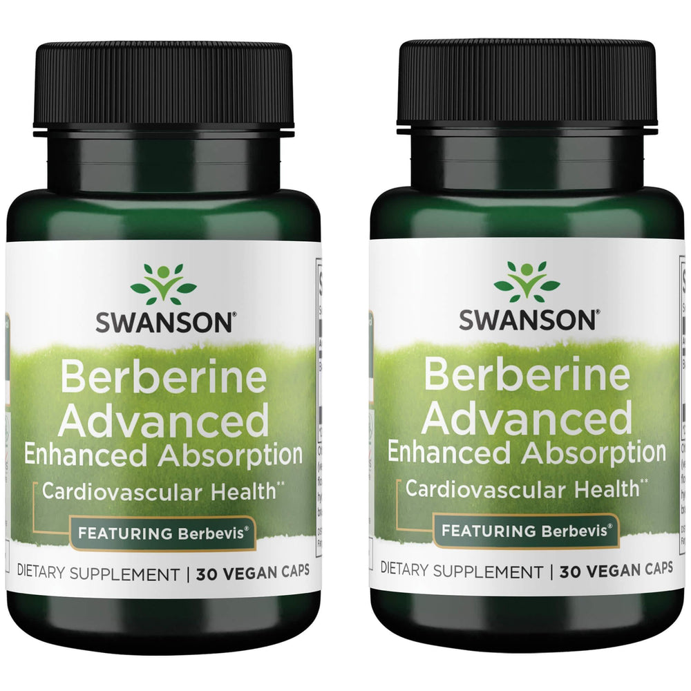 Swanson Berberine Advanced Absorption bottle front showing Berbevis 550 mg on label