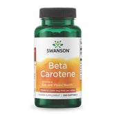 Swanson Beta-Carotene softgel bottle highlighting immune-supporting antioxidant potential.