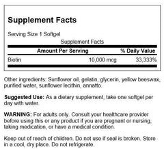 Swanson biotin softgels close-up highlighting nail and scalp care