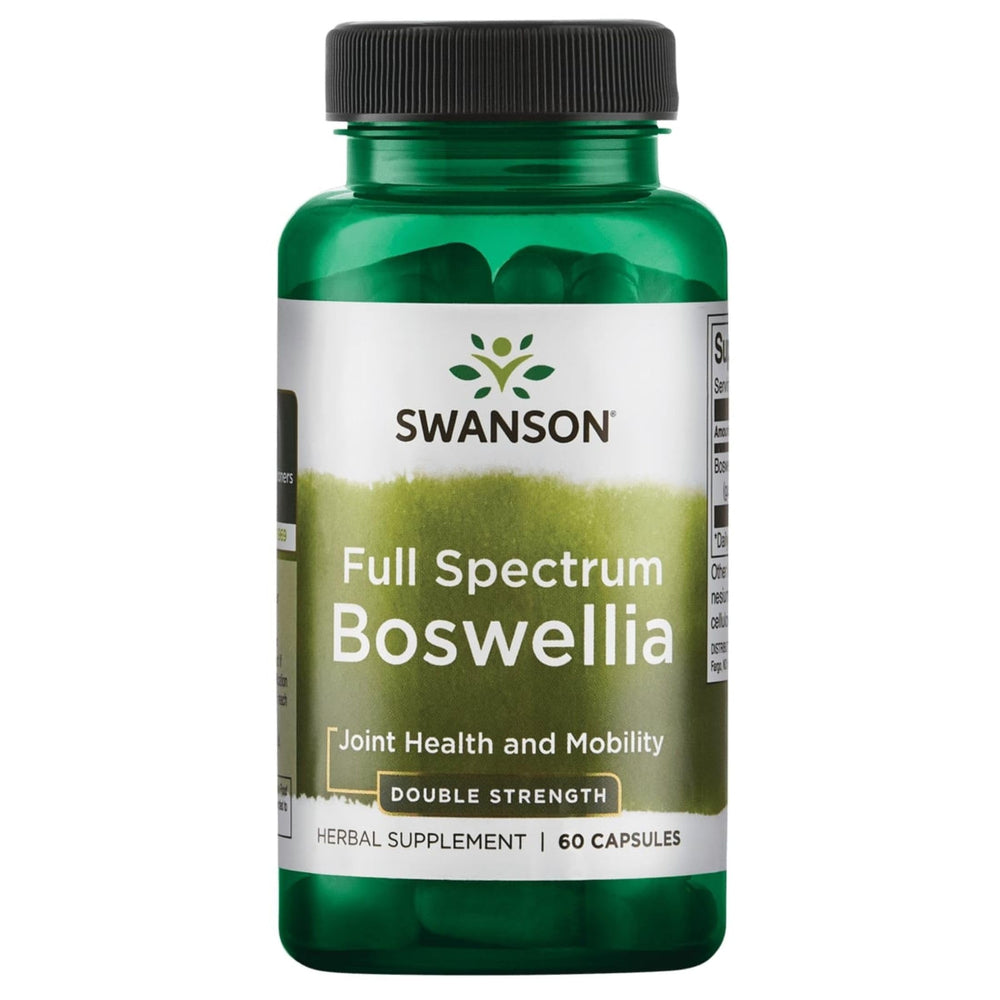 Swanson Boswellia bottle front with label signaling full-spectrum joint support