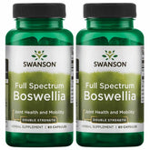 Swanson Boswellia bottle label highlights full-spectrum resin for joint support.