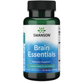 Swanson Brain Essentials 60-veg capsules bottle for daily cognitive support.