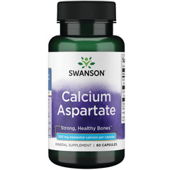Swanson Calcium Aspartate bottle with easy to swallow capsules for daily wellness