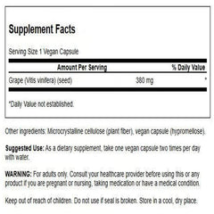 Swanson grape seed capsule closeup highlighting OPC polyphenols for heart-friendly benefits.