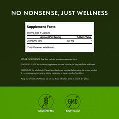 Swanson CoQ10 bottle label detail highlighting quality testing
