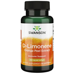 Swanson D-Limonene orange-peel extract capsule for daily wellness support.