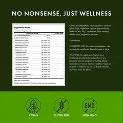 Swanson bottle label detailing 60 veggie capsules for daily digestive wellness.