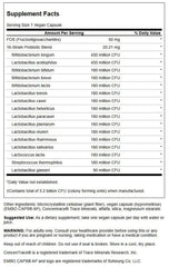 Swanson capsules close-up highlighting the 16-strain probiotic blend.