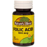 Swanson Folic Acid 1000 mcg bottle front view for daily heart health support