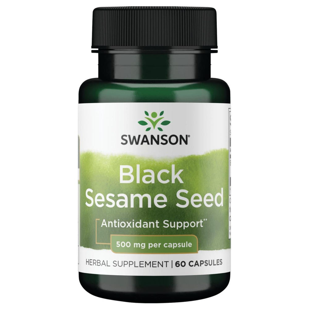 Swanson full spectrum black sesame seed 500 mg capsules bottle for daily vitality