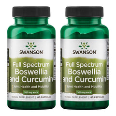 Swanson Full Spectrum Boswellia & Curcumin capsules in bottle for daily joint support