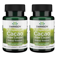 Swanson Full Spectrum Cacao 60 capsules bottle — natural energy support for daily activities