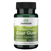Swanson Full Spectrum Guar Gum bottle with capsules for daily fiber support.