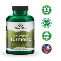 Swanson Full Spectrum Turmeric joint-support bottle emphasizes mobility and daily health