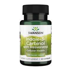 Swanson I3C bottle front with capsules for daily cellular protection support.