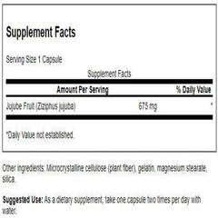 Swanson Jujube Fruit bottle showing natural stress support.