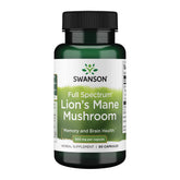 Swanson Lion's Mane capsules 500 mg bottle close-up for memory support