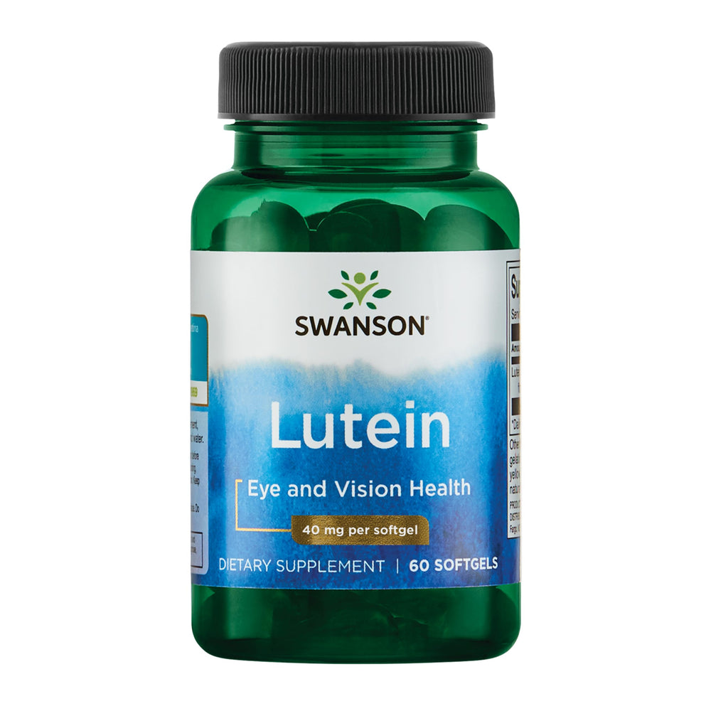 Swanson Lutein softgels bottle for daily eye support and macula care.