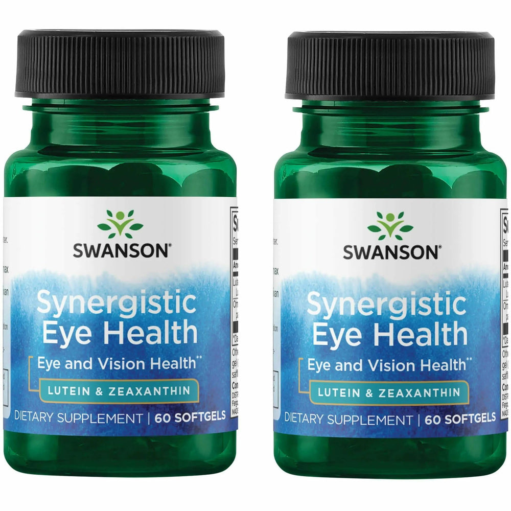 Swanson Lutein & Zeaxanthin Synergistic eye-health bottle front promotes daily eye health