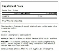 Swanson Lycopene bottle label emphasizing antioxidant protection for everyday wellness.