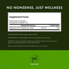 Swanson Magnesium 250 capsules package highlights long-term value.