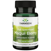 Swanson Maqui Berry bottle highlighting full-spectrum formula for daily antioxidant support