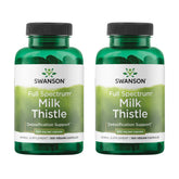 Swanson Milk Thistle bottle front shows sleek label and easy-to-read dosage for daily liver support.