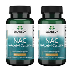 Swanson NAC bottle front with capsules for daily antioxidant support.