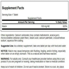 Swanson Niacin capsules poured, highlighting easy daily energy support.