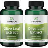 Swanson Olive Leaf Extract bottle front with 500 mg capsules for immune support.