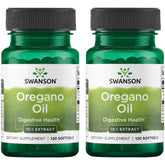 Swanson Oregano Oil 10:1 extract bottle close-up highlighting digestion support
