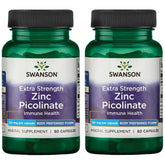 Swanson Premium Brand zinc picolinate bottle front shows potent immune support potential