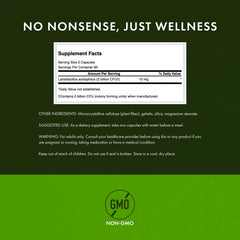 Swanson Probiotic label closeup with potency and usage details.