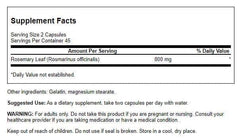 Swanson Rosemary bottle front showing natural formula for daily vitality