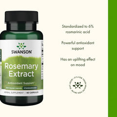 Swanson rosemary extract capsules being poured into a hand for routine use