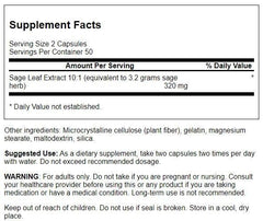 Swanson Sage Extract capsules close-up for easy daily use and balance.