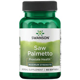 Swanson Saw Palmetto 320 mg bottle shown for daily prostate support