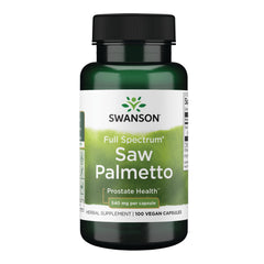 Swanson Saw Palmetto bottle and capsules for prostate support
